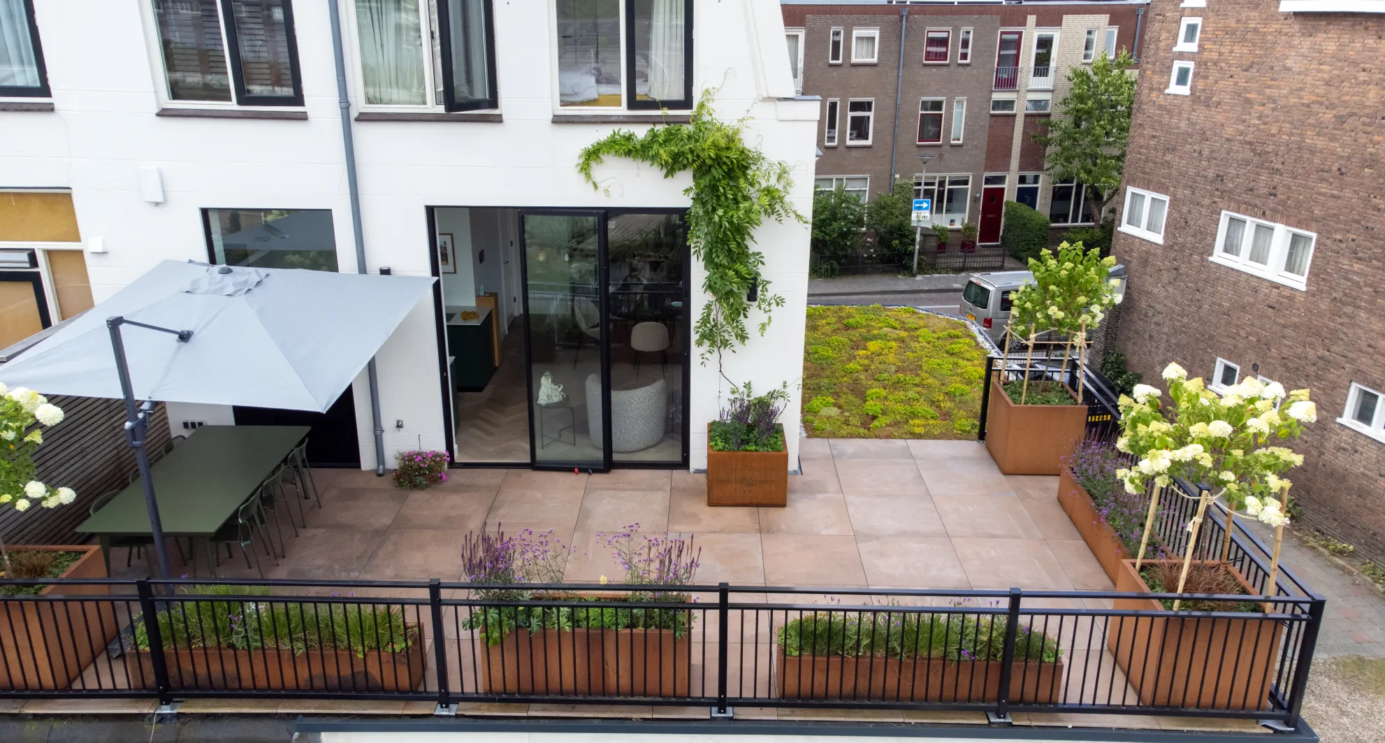 dakterras met hekwerk op maat