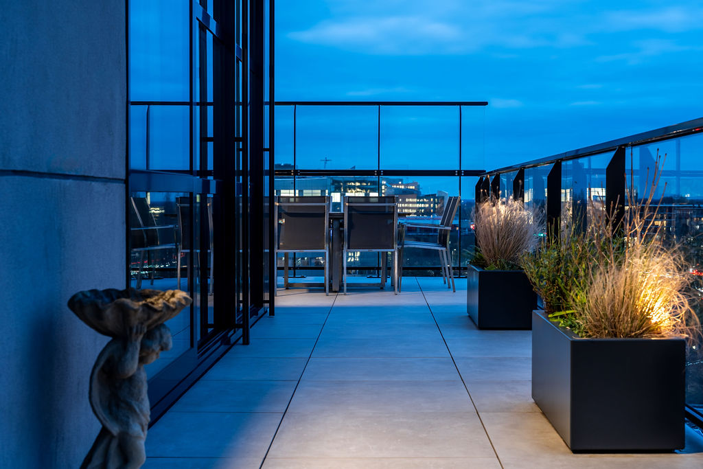 Loungehoek op dakterras