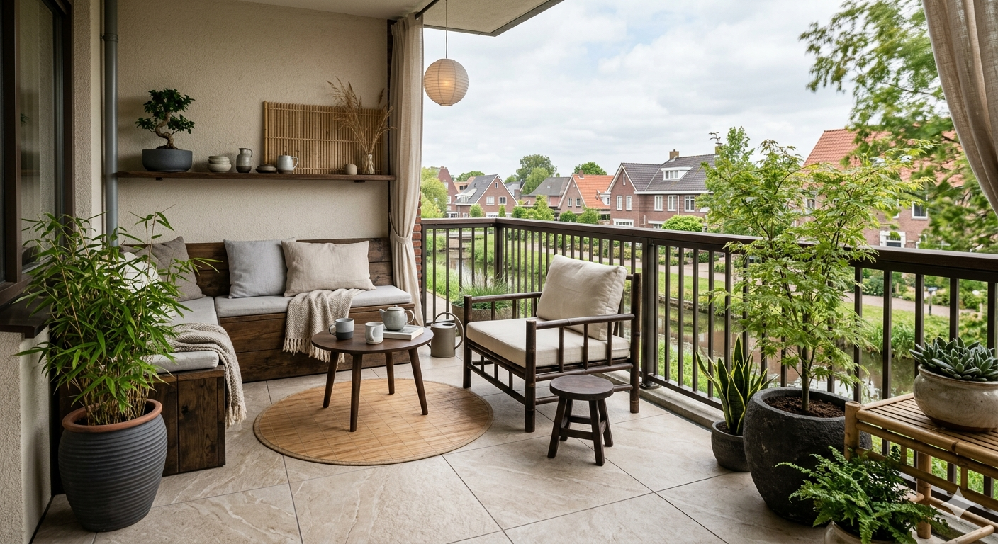 Japandi balkon stijl