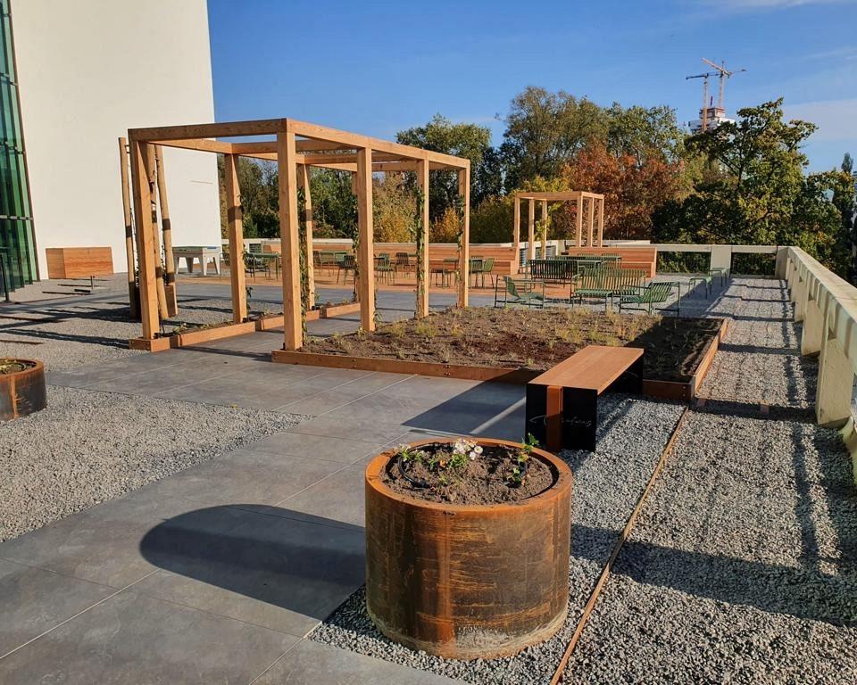 Aanleg dakterras bij Erasmus MC
